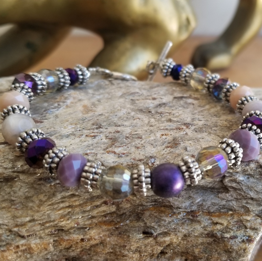 Handmade Natural gemstone and crystal bracelet